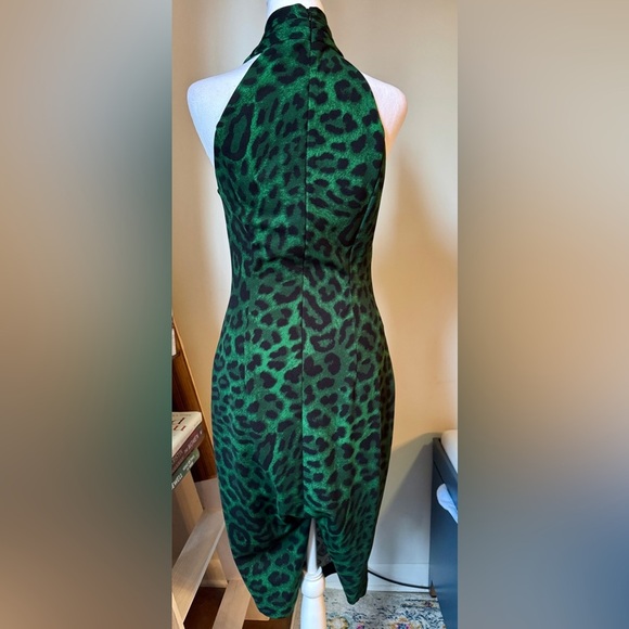 RACHEL Rachel Roy Green Black Halter Midi Dress-Size M - Picture 5 of 10